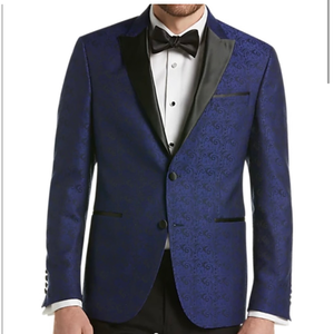 Egara Men’s Slim Fit Blue Paisley Blazer Size 38